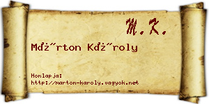 Márton Károly névjegykártya