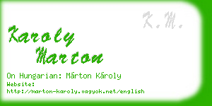karoly marton business card