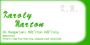 karoly marton business card